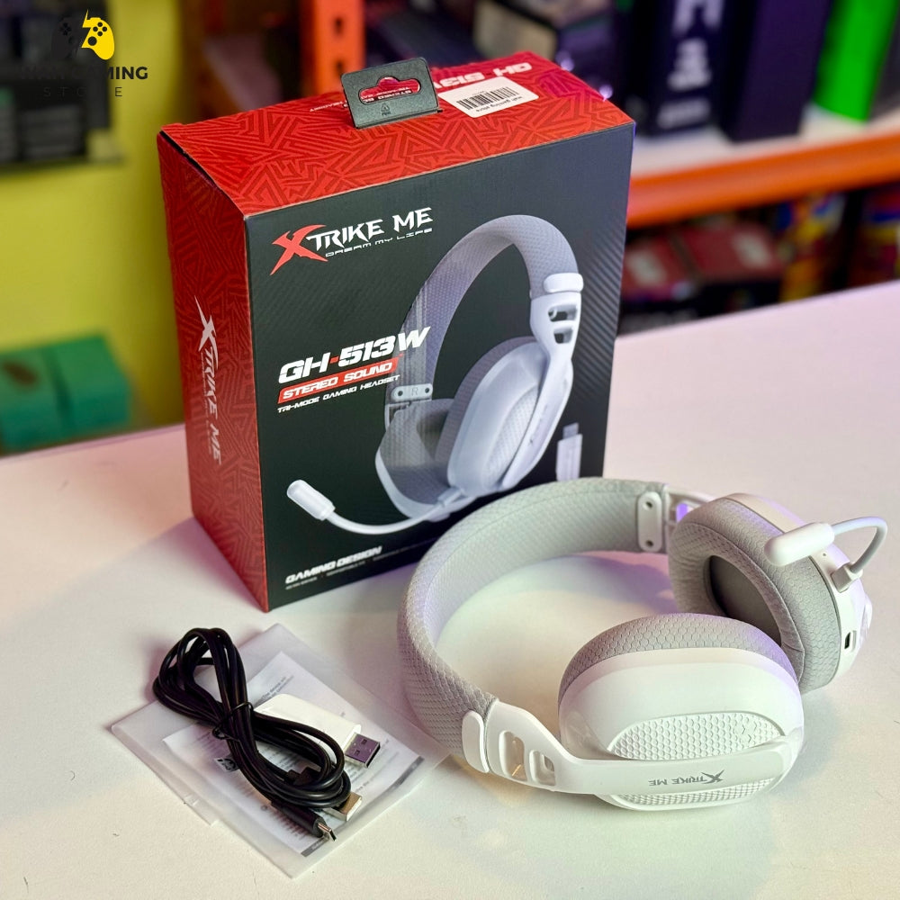 Xtrike Me GH-513W WH Tri-Mode Wireless Gaming Headset | Bluetooth 6.0, 2.4G & Wired