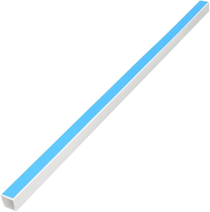 Cable Trunking Raceway 32.8ft Kit, 1.2 x 0.8 Inch PVC Cord Cover for Wall, Self-Adhesive Wire Hider Management System for Home Office, White