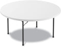 Alera Round Plastic Folding Table, 60" Diameter x 29.25h, White