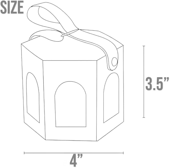 FavorsXtra - 10 Pcs Party Favor Boxes, Treat Containers, Candy Boxes, Favors boxes for a Wedding, Birthday, Baby, or Bridal shower, Full Moon Design Box. (Pink)