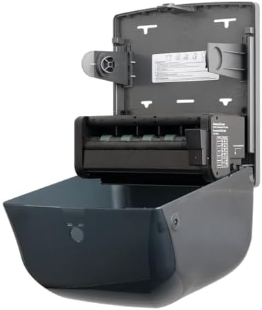 Wall Mount High Capacity 10" TAD Electronic Touchless SensorCut Roll Towel Paper Dispenser for Commercial/Washroom/Office, Pearl Black