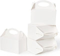 50 Pcs Small Party Treat Boxes, 6 Inch Candy Cookie Goodie Gift Bags Gable Box for Kids Birthday Party, White