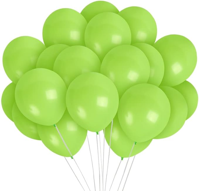 Treasured Lime Green Balloons - Neon & Matte 12 Inch - Latex Party Balloons - 36 Count