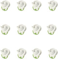 O'Creme White Garden Roses Gumpaste Flower Set - 1-1/4" Edible Flowers for Cake Decorating - Sugar Paste Decorations for Cakes, Cupcake Toppers - Birthday, Valentine's Day - Baby Shower - Set of 12