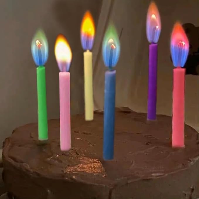Happy Birthday Cake Candles, Birthday Candle Fun Colorful Candle Holders Included, for Birthday Cakes to Make it a Magical Celebration (Colorful, 24)