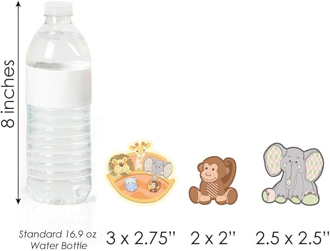 Big Dot of Happiness Noah's Ark - Dessert Cupcake Toppers - Baby Shower Clear Treat Picks - Set of 24