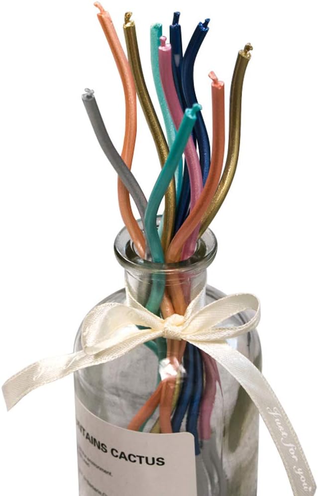 Twisty Birthday Candles Set,Metallic Colorful Curly Coil Candles,Creative Fun Long Thin Wedding Birthday Candles Set,Party Supplies,Cake Decoration,6 Pack (Mix)