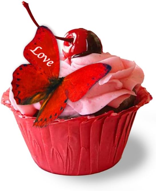 Sugar Robot Inc. Edible Butterflies Large Size Premium Crafted Made in the USA Cake and Cupcake Toppers, Decoration (Love)