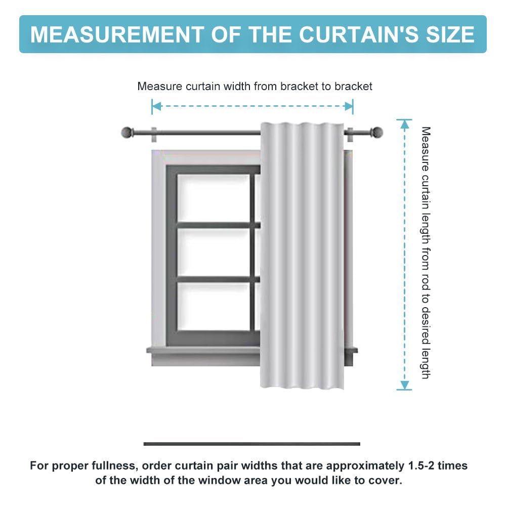 Short Blackout Curtains for Small Kitchen Cafe Bathroom Window (2 Count)