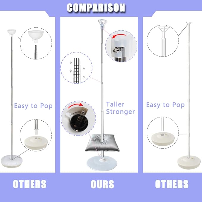 DECOJOY Balloon Columns Stand Set of 4, 7 Feet Telescoping Ballon Arches Stands with Bases for Floor, Height Adjustable Metal Ballon Tower Pillar Kits for Graduation, Birthday, Christmas