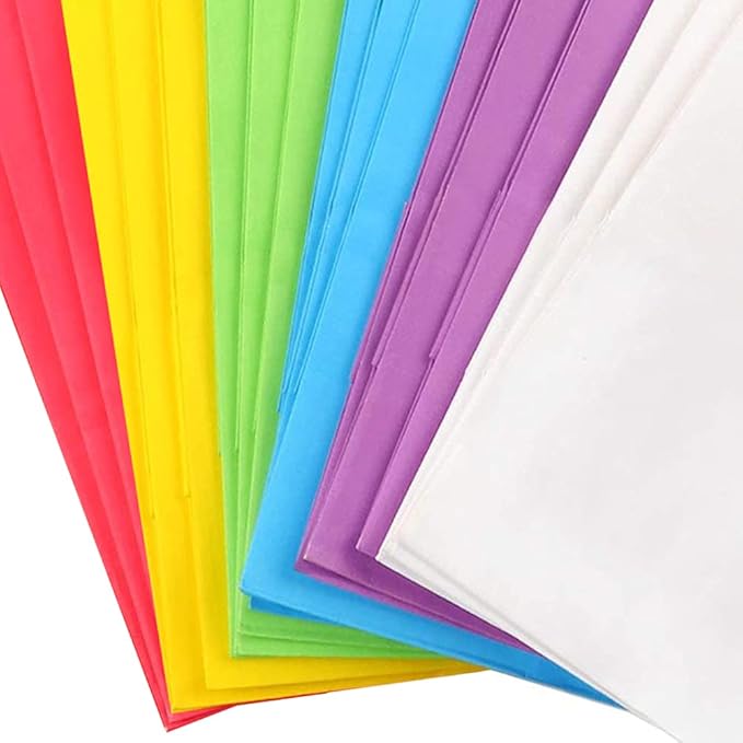Kraft Paper Bags Rainbow Party Favor Gift Bags 6 Colors with Handles for Wedding, Baby Shower, Birthday Party Supplies (30)