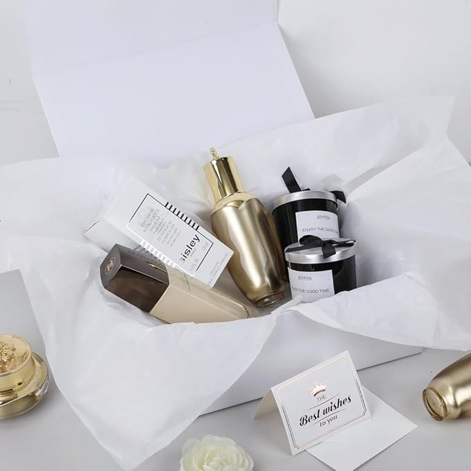 UoeRing 6 Pack White Gift Box Large 13.5x11.8x4.7 inch Luxury Bridesmaid Proposal Box for Presents with Magnetic Closure Lid Collapsible,Contains Card, Ribbon, Tissue Paper,Shredded Paper Filler