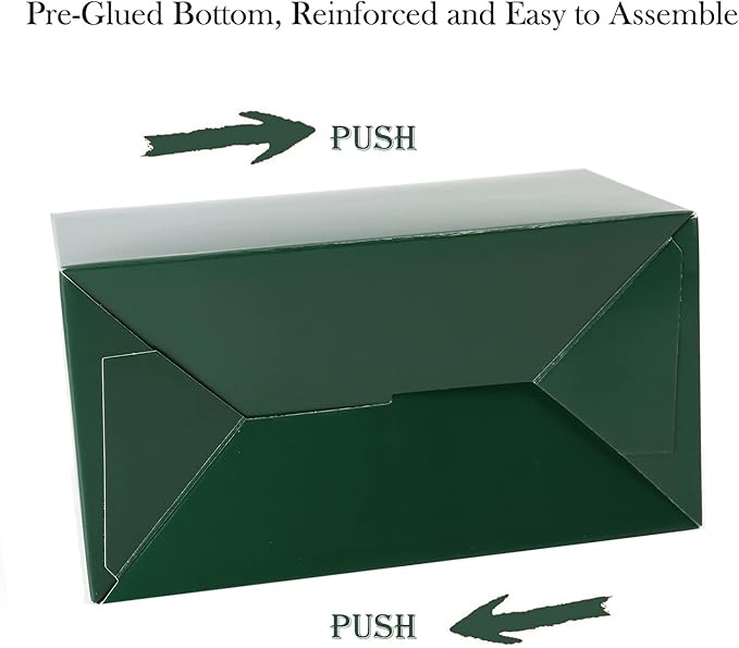Oletx 12Pcs Dark Green Gable Gift Boxes, 5.9'' Small Party Favor Treat Box, Goodie Box, Cookie Candy Box for St Patricks Day Birthday, Classroom Activity and Any Fun Occasion Decoration Supplies.