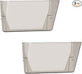 Gawerk Clear Acrylic Single Pocket, Plastic Hanging Wall Mount File Holder for Office Home (Gray, 2 Pack)