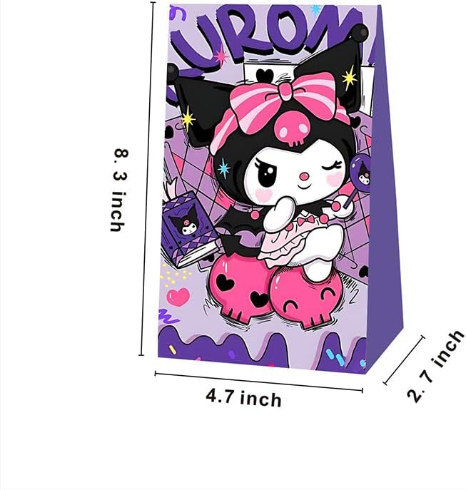 BNFUO 12pcs Kawaii and pink friends Party Favor Gift Bags Goodie Bags, Kawaii and Melody Party Supplies for Kids Birthday Decorations