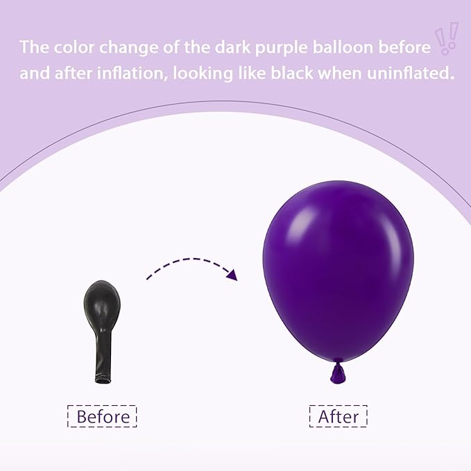 147pcs Purple and Gold Balloon Arch Kit, Party Decorations with Purple Light Purple Dark Purple Metallic Purple Balloons for Birthday Wedding Baby Shower Party Decoration Women