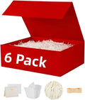 UoeRing 6 Pack Red Gift Box Large 13.5x11.8x4.7 inch Luxury Gift Box for Presents with Magnetic Closure Lid Collapsible,Birthday,Christmas,Contains Card, Ribbon, Tissue Paper,Shredded Paper Filler