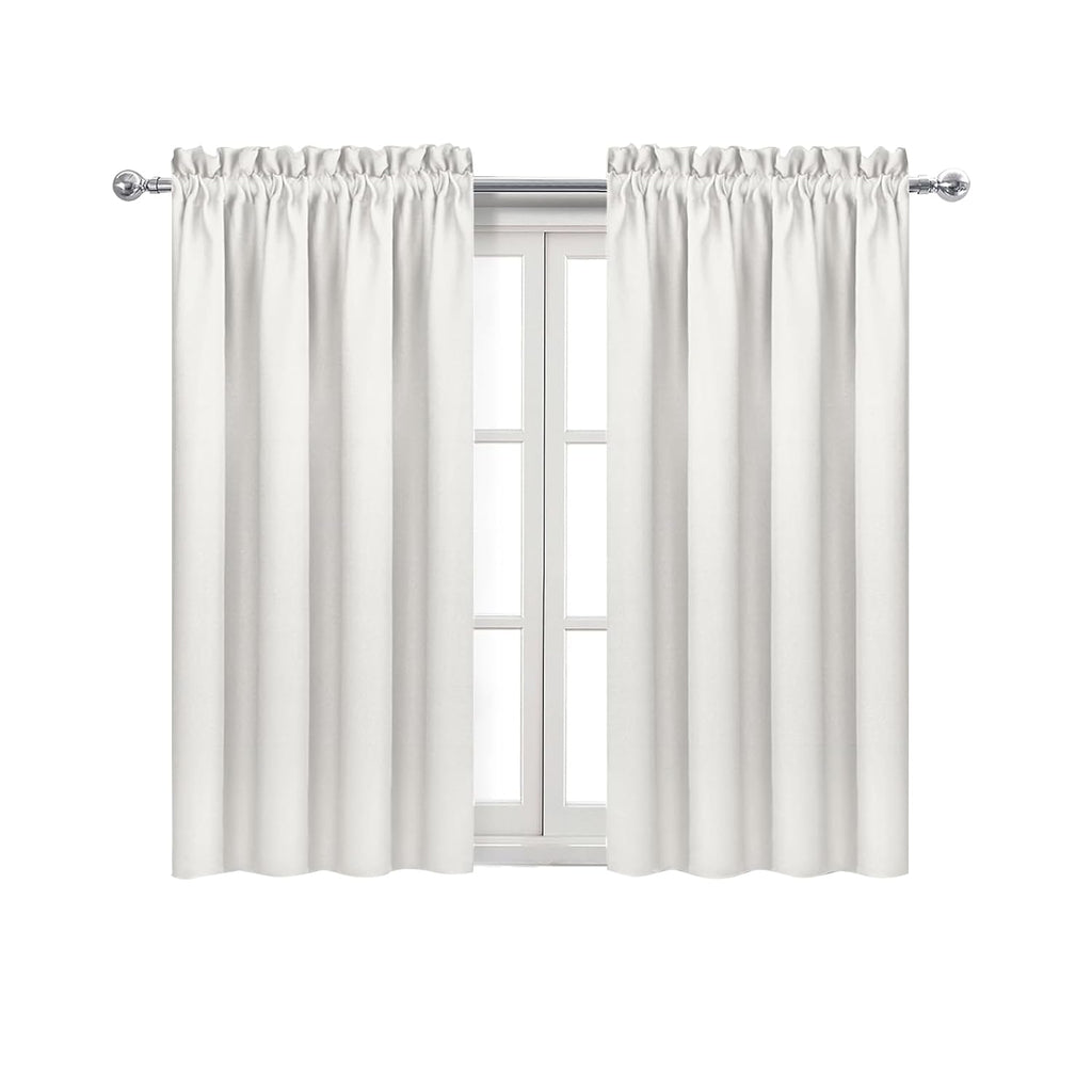 Blackout Curtains for Bedroom Living Room 42 x 54 Inch Long Ivory (2 Count)