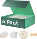 UoeRing 6 Pack Green Gift Box 11.5x8x4 inch Luxury Gift Box for Presents with Magnetic Lid Collapsible,Birthday,Christmas,Contains Card, Ribbon, Tissue Paper,Shredded Paper Fille