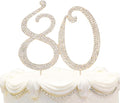 Bling Crystal Rhinestone 80 Birthday Cake Topper - Best Keepsake | 80th Party Decorations Gold
