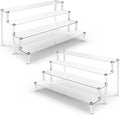 2 Pack 4 Tier Clear Acrylic Display Risers Stand Shelf, Acrylic Stands for Display for Collectibles Cupcakes Perfumes Jewel, Tabletop Cupcake Stand for Decorating & Organizing