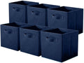 ShellKingdom Storage Bins, Foldable Fabric Storage Cubes and Cloth Organizer Drawer for Closet and Toys, 6 Pack (Dark Blue)