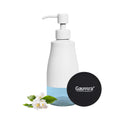 White Soap Dispenser with Coaster and Stickers