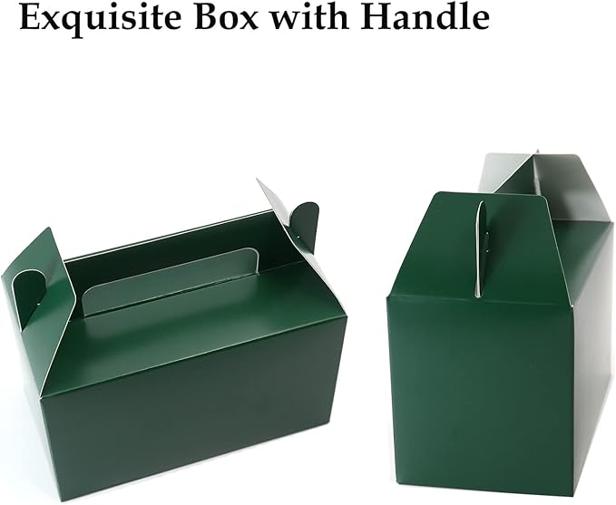 Oletx 50Pcs Dark Green Gable Gift Boxes, 5.9'' Small Party Favor Treat Box, Goodie Box, Cookie Candy Box for Christmas Happy Holiday Birthday Party, Classroom Activity and Any Fun Occasion Decoration