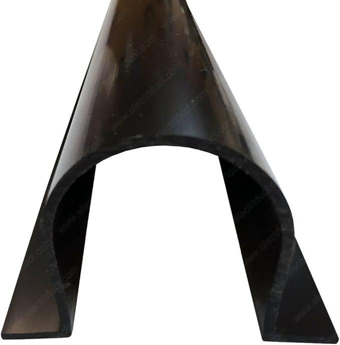 Electriduct 4" Plastic Flanged Wire Guard Cable Raceway - 58 Inch Stick - Black