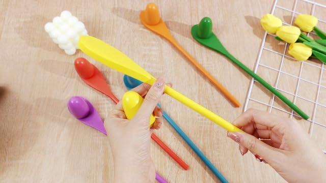 Arrowbash Outdoor Lawn Carnival Games Shaking Balls Game Kit Head Hoop Basketball Party Spoon and Egg Race Games Party for Indoor Outdoor Easter Favors Gifts Toys
