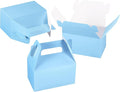 XAGLVV 24 Pack Blue Paper Gable Boxes, 6.2inch Treat Goodie Gift Bag for Baby Boy Showers and Snacks Cookie Toys for Birthday Party