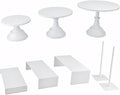 Set of 8 White Cake Stands Donut Holder Metal Dessert Display Risers Cupcake Stand Serving Platter for Weddings Birthday Baby Showers Anniversary Party