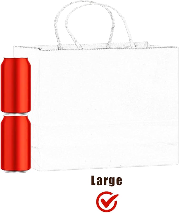 qiqee 24PCS Large Gift Bag with Handles Bulk 13"x4.5"x10" Gift Bags 6 Different Blue Color Bags Multiple Uses (32x11x25cm,Wide Large)