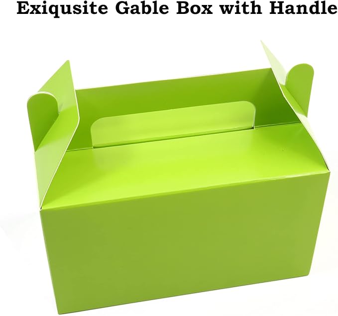 Oletx 12Pcs Green Gable Gift Boxes, 5.9'' Small Party Favor Treat Box, Goodie Box, Cookie Candy Box for S Patricks Day Easter Gift Giving, Birthday Party, Classroom Activity and Any Fun Occasion