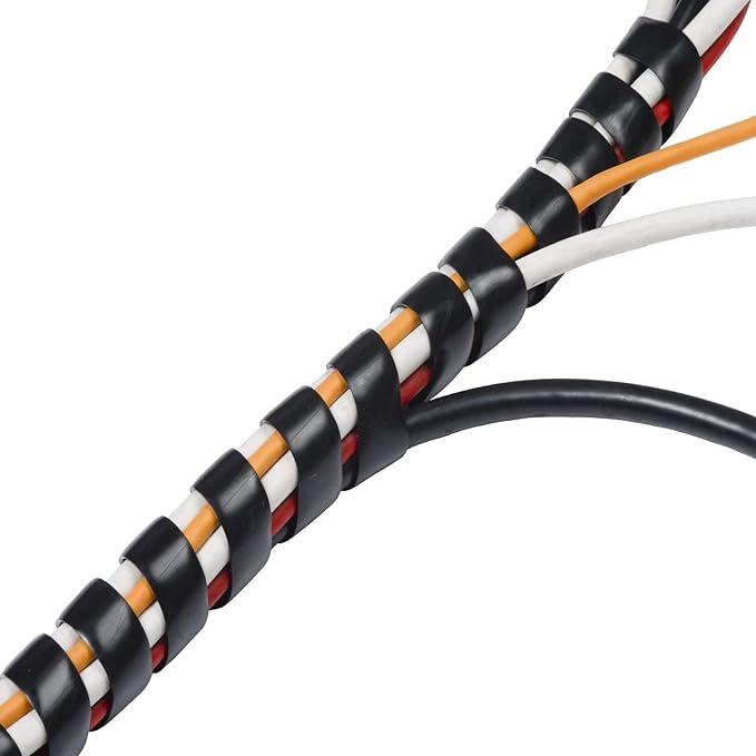 Spiral Cable Wrap - 45 Ft 1/4" Spiral Wire Wrap Cord Covers Bundle Sleeve Hose for Computer Electrical Wire Organizer (1/4 Inch-45Ft)