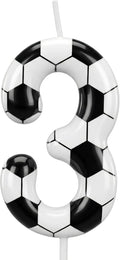 Soccer Number 3 Birthday Candle, 3rd Birthday Candle Sport-Theme Cake Topper, Soccer Theme Party Decorations for Boys Girls, Party Supplies Birthday Gifts