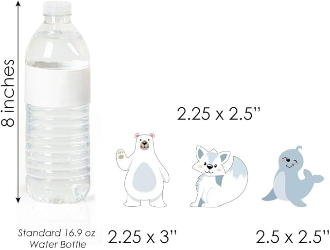 Big Dot of Happiness Arctic Polar Animals - Dessert Cupcake Toppers - Winter Baby Shower or Birthday Party Clear Treat Picks - Set of 24