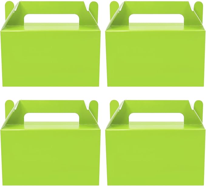 Oletx 12Pcs Green Gable Gift Boxes, 5.9'' Small Party Favor Treat Box, Goodie Box, Cookie Candy Box for S Patricks Day Easter Gift Giving, Birthday Party, Classroom Activity and Any Fun Occasion