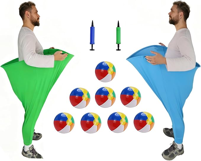 Granny Pants Yard Game – Oversized Stretchy Pants Outdoor Toss Game with Bouncy Balls & Pump, Fun Reunion Party Game for Adults, Perfect for Backyard, Field Day & Team Activities