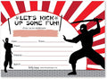 Hadley Designs Kids Birthday Invitations For Boys Ninja Theme - 25 Ninja Birthday Party Invitations For Boys, Martial Arts Invites For Boy, Cute Karate Party Supplies, Made In USA