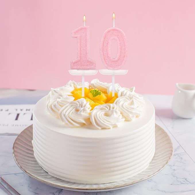 Pink Number One Birthday Candles, Romantic Cake Glitter Pink Number 1st Candles Anniversary Cake First Topper Decoration Cute Birthday Party Supplies for Wedding Anniversary Celebration Supplies (1)