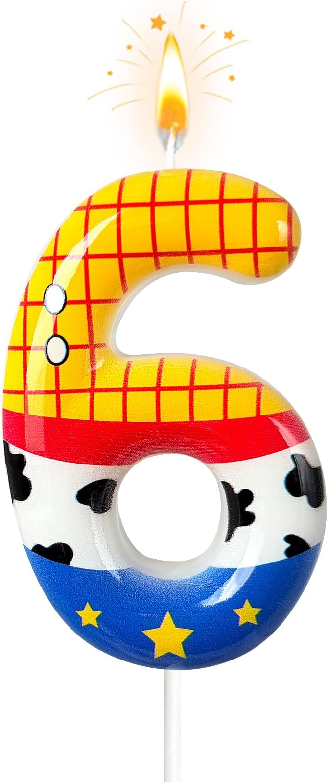 Toys Inspired Game Birthday Number Candles, Cartoon Story Number Candles, Cartoon Cake Decorations, Birthday Decoration Supplies, Suitable for Boys and Girls Party Celebrations (6)
