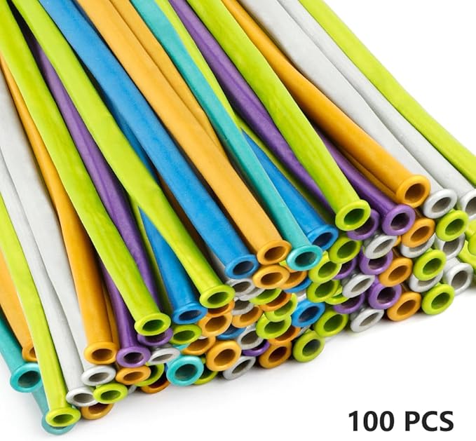 260 Balloons 100 Pcs Metallic Assorted Colors Party Long Balloons For Tying Balloon Arch Pastel Color Balloons Pastel Rainbow Party Decorations Animal Party Decorations