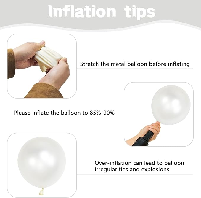 Pearl White Balloons Different Sizes 5 10 12 18 Inch, 134 Pcs White Balloon Garland Arch Kit, Royal White Latex Balloons for Birthday Wedding Baby Shower Party Decorations. Pearl white