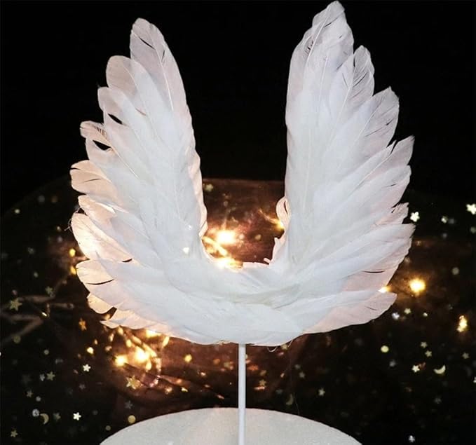 Angel Wing Cake Topper Decoration For Anniversary, Birthday Party & Wedding