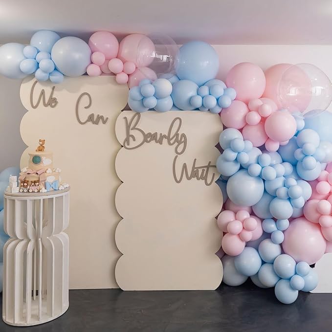 134Pcs Pink and Blue Balloon Garland Arch Kit - Perfect for Gender Reveal, Baby Shower, Birthday Party & Anniversary Decorations - Latex Balloons for Boy or Girl Celebrations (No Box)