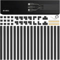 EVEO Cable Hider Wall 306” - Cable Raceway Cord Hider - Wire Covers for Cords on Wall, Cord Cover, Wall Cable Hider, Cable Concealer, Wire Hiders for TV on Wall - 20X (L16 W0.95 H0.5) - Medium | Black