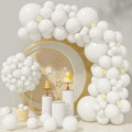 White Balloon Garland Arch Kit - 110 Pcs Matte Latex Balloons in 5/10/12/18 Inch Sizes for Baby Showers, Birthdays, Weddings, Christmas & Parties