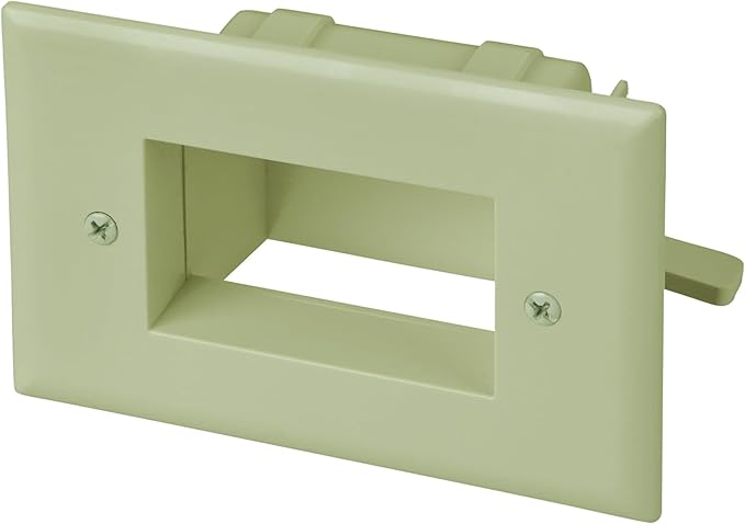 DATACOMM Electronics 45-0008-IV Easy Mount Recessed Low Voltage Cable Plate - Ivory