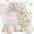 Sand White Balloons, 140pcs 18 12 10 5 Inch Different Sizes Pack Party Latex Balloons for BOHO Birthday Halloween Holiday Balloon Garland as Party Decorations